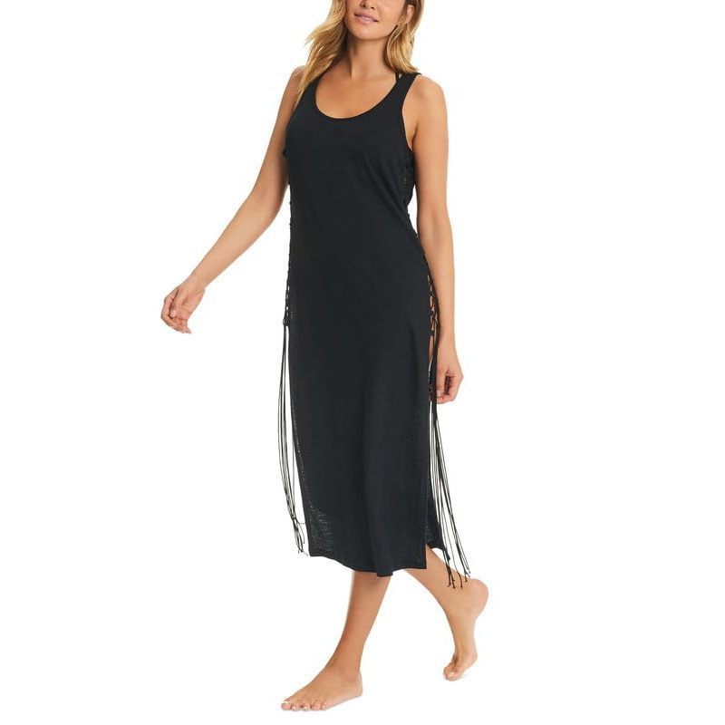 Red Carter Women's Cotton Open-Side Cover-Up Dress Black Medium